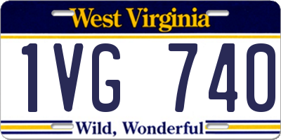 WV license plate 1VG740