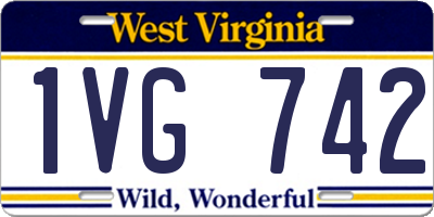 WV license plate 1VG742