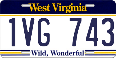 WV license plate 1VG743