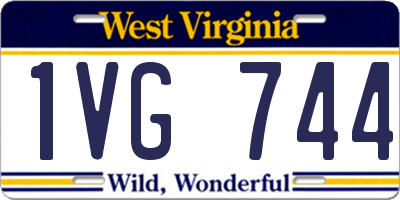 WV license plate 1VG744