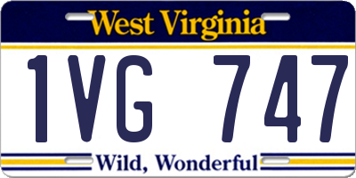 WV license plate 1VG747