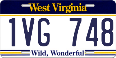 WV license plate 1VG748