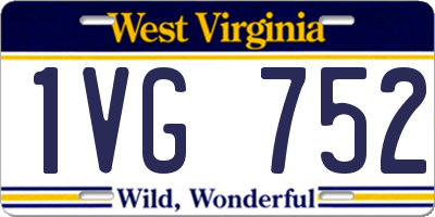 WV license plate 1VG752