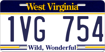 WV license plate 1VG754