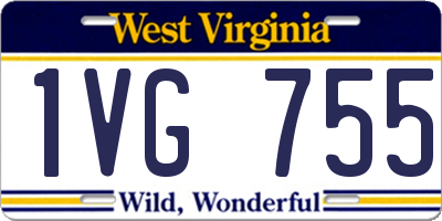 WV license plate 1VG755