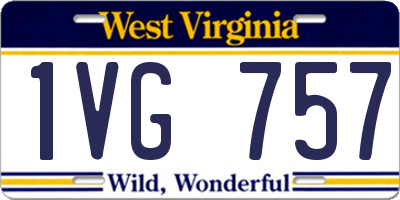 WV license plate 1VG757