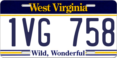 WV license plate 1VG758