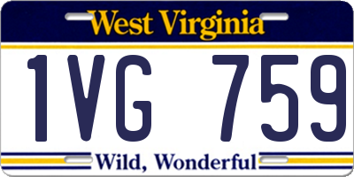 WV license plate 1VG759