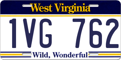 WV license plate 1VG762