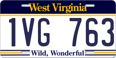 WV license plate 1VG763