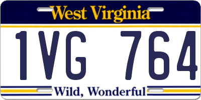 WV license plate 1VG764