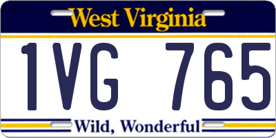 WV license plate 1VG765