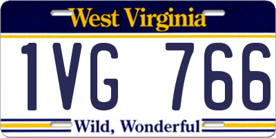 WV license plate 1VG766