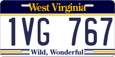 WV license plate 1VG767
