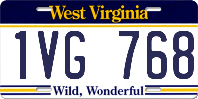 WV license plate 1VG768