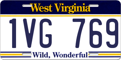 WV license plate 1VG769
