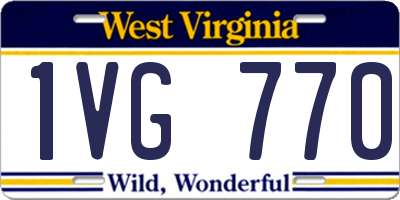 WV license plate 1VG770