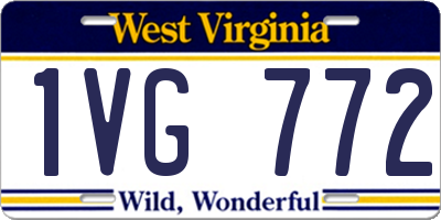 WV license plate 1VG772