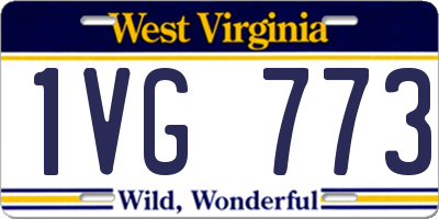WV license plate 1VG773