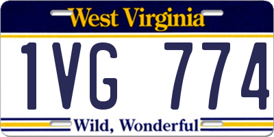WV license plate 1VG774
