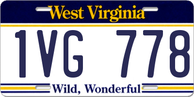 WV license plate 1VG778
