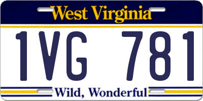 WV license plate 1VG781