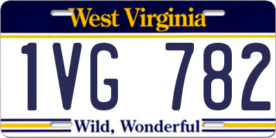 WV license plate 1VG782