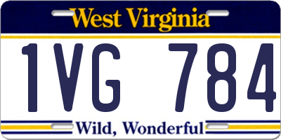 WV license plate 1VG784