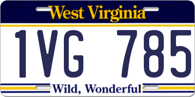 WV license plate 1VG785