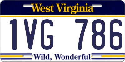 WV license plate 1VG786