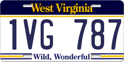 WV license plate 1VG787