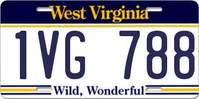 WV license plate 1VG788