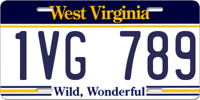 WV license plate 1VG789
