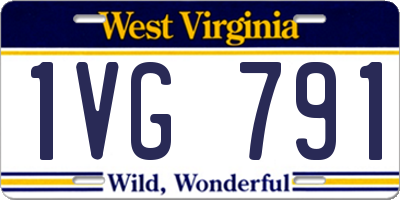 WV license plate 1VG791