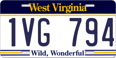 WV license plate 1VG794