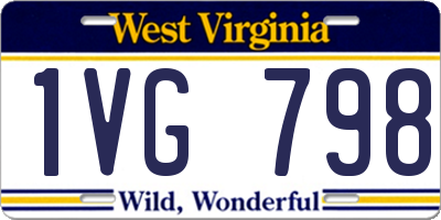 WV license plate 1VG798