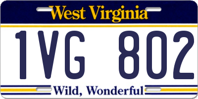 WV license plate 1VG802