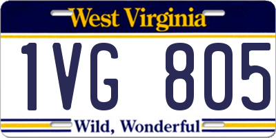 WV license plate 1VG805