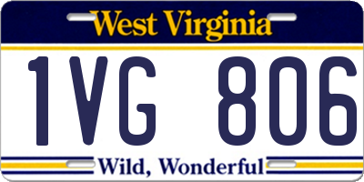 WV license plate 1VG806