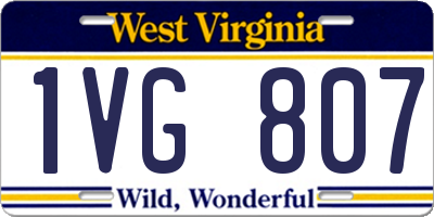 WV license plate 1VG807