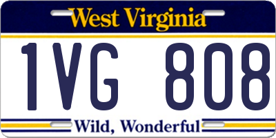 WV license plate 1VG808