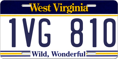 WV license plate 1VG810