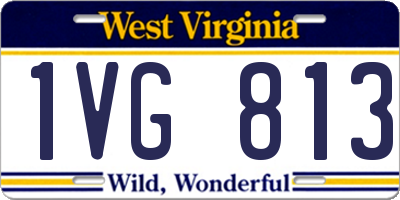 WV license plate 1VG813
