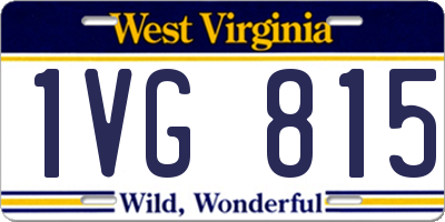 WV license plate 1VG815