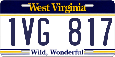 WV license plate 1VG817