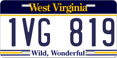 WV license plate 1VG819