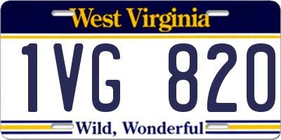 WV license plate 1VG820