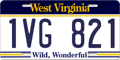 WV license plate 1VG821
