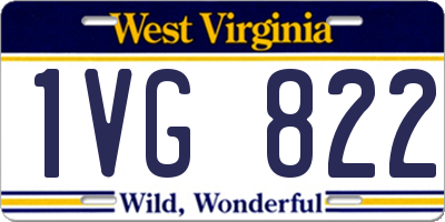 WV license plate 1VG822