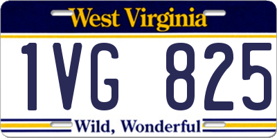 WV license plate 1VG825